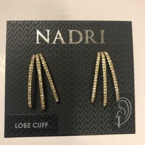 NWT!! Nadri Gold Lobe Cuff Earrings